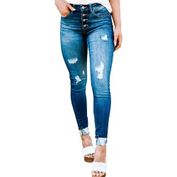 Women's Ripped Skinny Slim Fit Jeans Frayed Distressed Stretchy Denim Pants Women's Ripped Skinny Slim Fit Jeans Frayed Distressed Stretchy Denim Pants