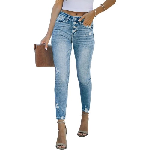 Women's Ripped Skinny Jeans Distressed Stretchy Denim Pants Women's Ripped Skinny Jeans Distressed Stretchy Denim Pants