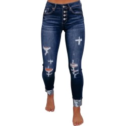 Women's Ripped Skinny Slim Fit Jeans Frayed Distressed Stretchy Denim Pants Women's Ripped Skinny Slim Fit Jeans Frayed Distressed Stretchy Denim Pants
