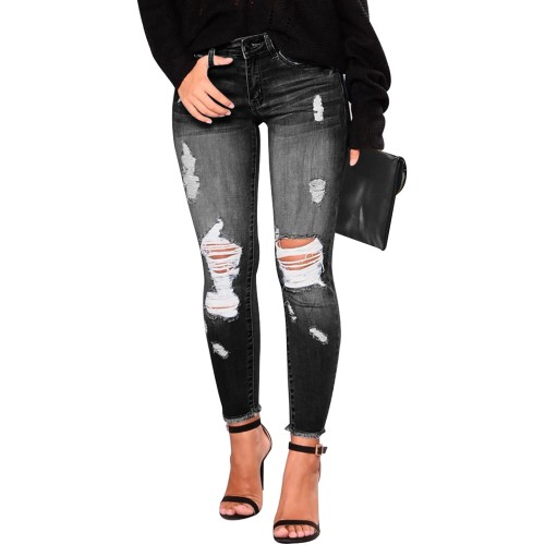 Women's Ripped Skinny Jeans Distressed Stretchy Denim Pants Women's Ripped Skinny Jeans Distressed Stretchy Denim Pants