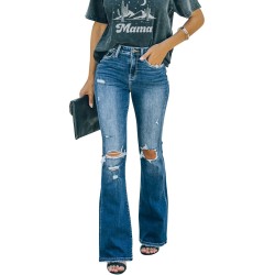 Women's Flare Bell Bottom Jeans High Waisted Wide Leg Bootcut Jeans Stretchy Denim Pants FF005