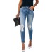 Women's Skinny Ripped Trendy Jeans Distressed Stretchy Denim Pants