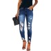 Women's Ripped Skinny Jeans Distressed Stretchy Denim Pants