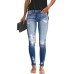 Women's Ripped Skinny Jeans Distressed Stretchy Denim Pants