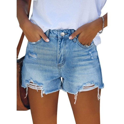 Denim Shorts for Women Distressed Jean Shorts Ripped Summer Hot Short SJ002
