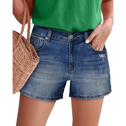 Denim Shorts Women Trendy Button Summer Cut Off Short Womens Jean Shorts High Waisted Jeans SJ006