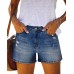 Denim Shorts Women Trendy Button Summer Cut Off Short Womens Jean Shorts High Waisted Jeans SJ006