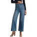 Women's Wide Leg High Waisted Stretchy Straight Leg Jeans Baggy Loose Trendy Ankle Denim Pants Wl001