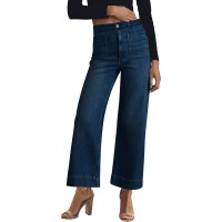 Women's Wide Leg High Waisted Stretchy Straight Leg Jeans Baggy Loose Trendy Ankle Denim Pants Wl001