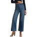 Women's Wide Leg High Waisted Stretchy Straight Leg Jeans Baggy Loose Trendy Ankle Denim Pants Wl001