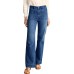 Women's Wide Leg Jeans High Waisted Straight Leg Stretchy Denim Pants with Pockets WLL003