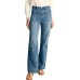 Women's Wide Leg Jeans High Waisted Straight Leg Stretchy Denim Pants with Pockets WLL003